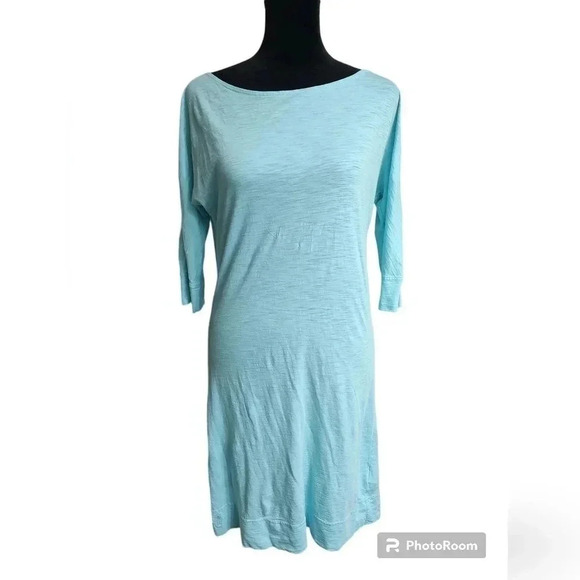 MINT! Lilly Pulitzer XS Blue Cassie Boatneck T-Shirt Dress Stretch Jersey Cotton - Picture 3 of 4